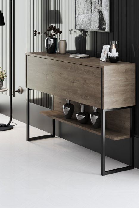 Hanah Home Luxe Cómoda Negro y Nogal